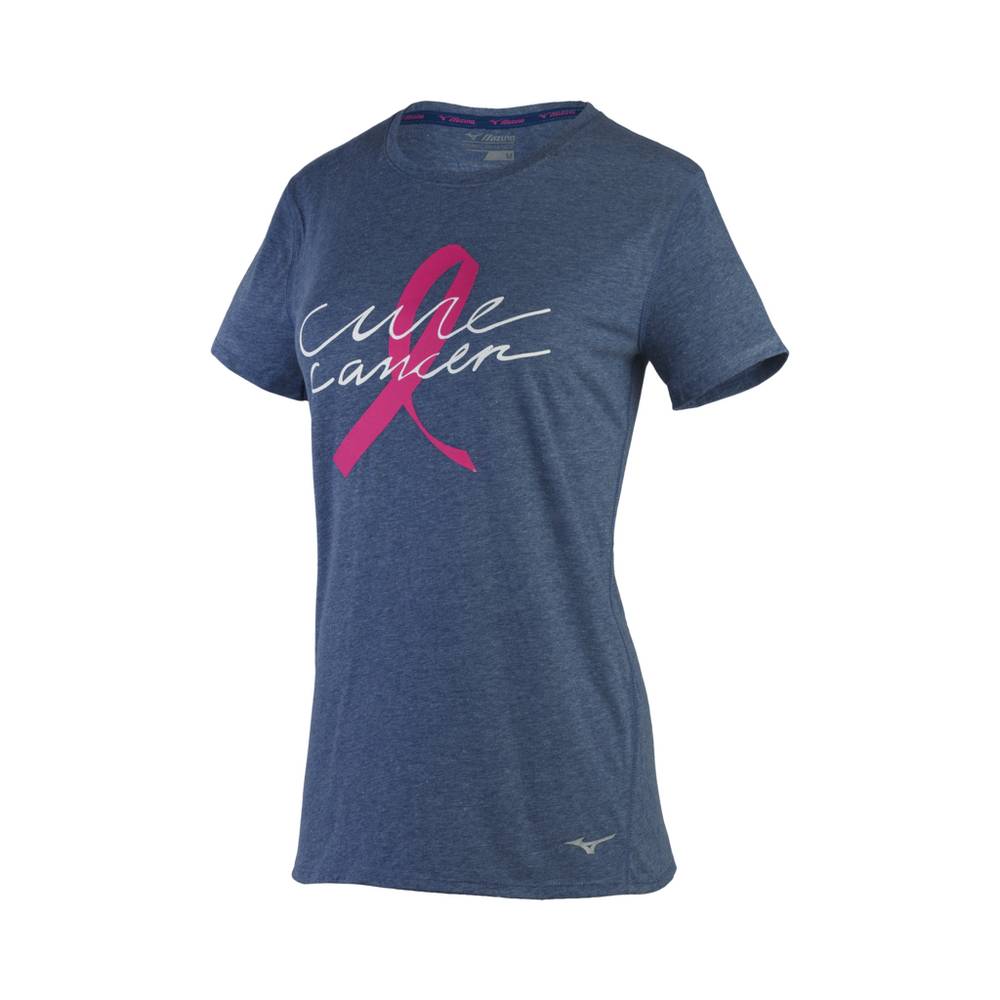 Womens Mizuno BCRF CURE INSPIRE T-Shirts Blue Philippines (IOMTXR985)